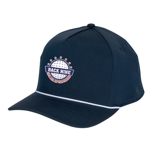 Structured baseball cap with woven rope along visor base and adjustable... from ASI 61125 Hit Promotional Products / Hit®