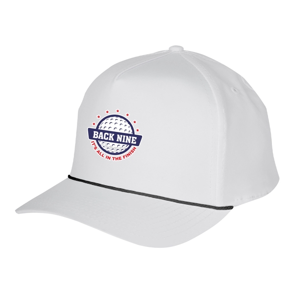 Structured baseball cap with woven rope along visor base and adjustable... from ASI 61125 Hit Promotional Products / Hit®