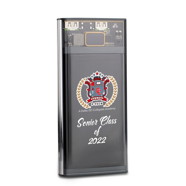 The Nauvoo Transparent QuickCharge Power Bank is a stylish, transparent fast-charging... from ASI 90154 Sunjoy Group Inc