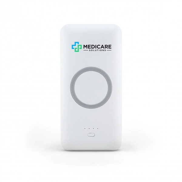 10000mAh wireless powerbank with Lightning, MicroUSB and Type-C cords.... from ASI 61125 Hit Promotional Products / Hit®