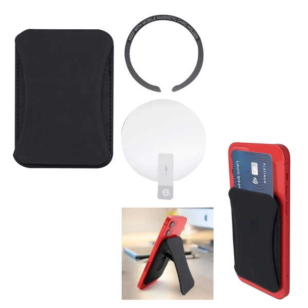 Phone wallet and stand with a magnetic snap closure, 3 card... from ASI 61125 Hit Promotional Products / Hit®