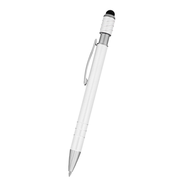 Aluminum, click-action pen with fidget spinning top and stylus.... from ASI 61125 Hit Promotional Products / Hit®