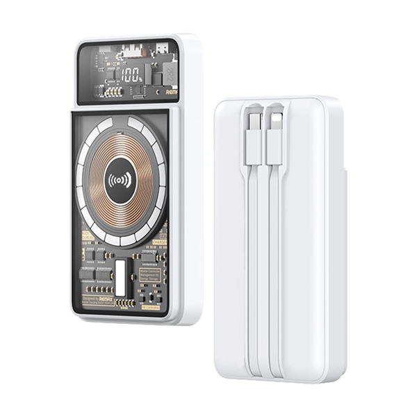 A transparent power bank that showcases quality components and features advanced... from ASI 90154 Sunjoy Group Inc