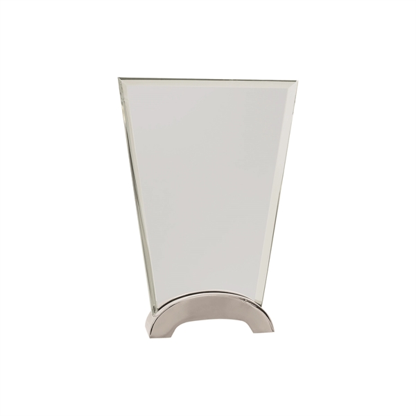 7 1/2" Clear Fan Platinum Glass Award w/ Arch Metal Base... from ASI 74601 Calico