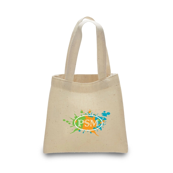 6 Oz. 100% cotton. Self-fabric handles. Economical Mini Tote.... from ASI 41511 Brainchild USA Inc / BrainChild Gift Club