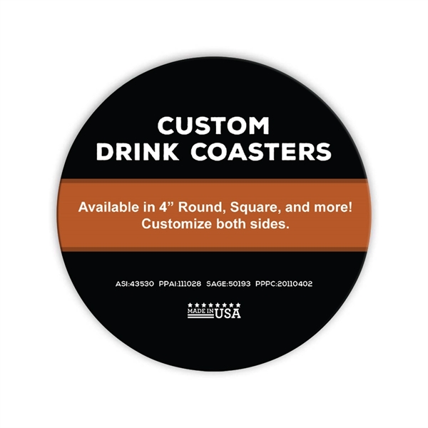 Basketball drink coaster in a 4" round made of durable, eco-friendly... from ASI 43530 California Tattoos