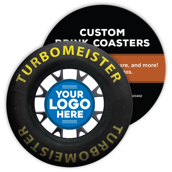 From start to finish line - this 4" round racing coaster... from ASI 43530 California Tattoos