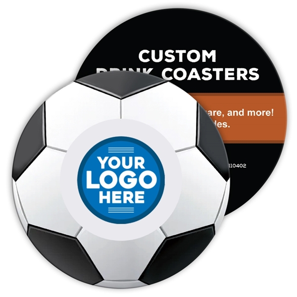 Goal-worthy soccer-themed coaster in a 4" round size. 2 sided printing... from ASI 43530 California Tattoos
