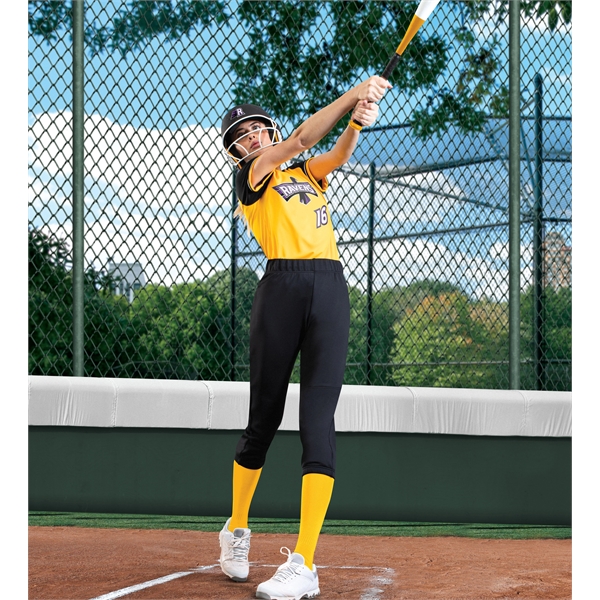 Ladies Baseball V-Neck Jersey with 100% polyester double knit with color... from ASI 37461 Augusta Sportswear