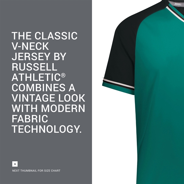 Ladies Baseball V-Neck Jersey with 100% polyester double knit with color... from ASI 37461 Augusta Sportswear