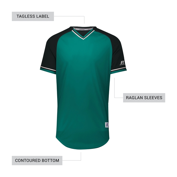 Ladies Baseball V-Neck Jersey with 100% polyester double knit with color... from ASI 37461 Augusta Sportswear