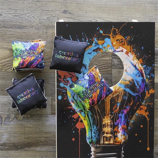 4" Custom Cornhole Bag Set featuring 8 bags filled with USA-made... from ASI 61966 HPG / HPG Gold Best Promotions USA