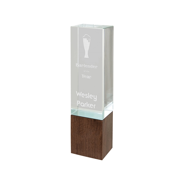 9" Rectangle Sierra Glass Award with Walnut Base... from ASI 74601 Calico