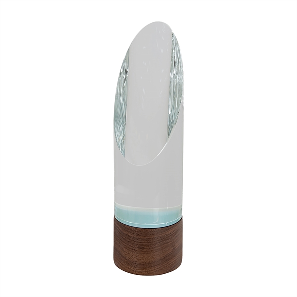 9 3/4" Cylinder Sierra Glass Award with Walnut Base... from ASI 74601 Calico