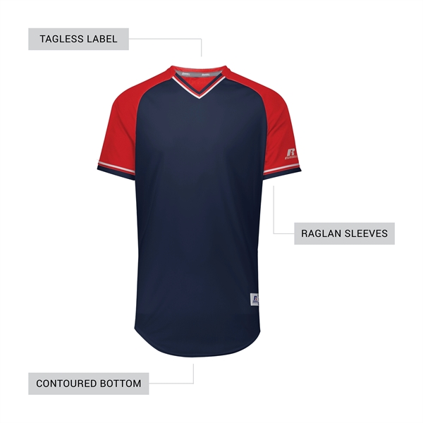 Youth Baseball V-Neck Jersey with 100% polyester double knit with color... from ASI 37461 Augusta Sportswear