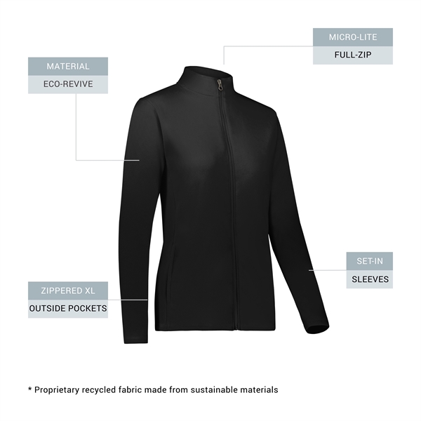 Ladies Micro-Lite Fleece Full Zip Jacket with 5.3 ounce 70% recycled... from ASI 37461 Augusta Sportswear