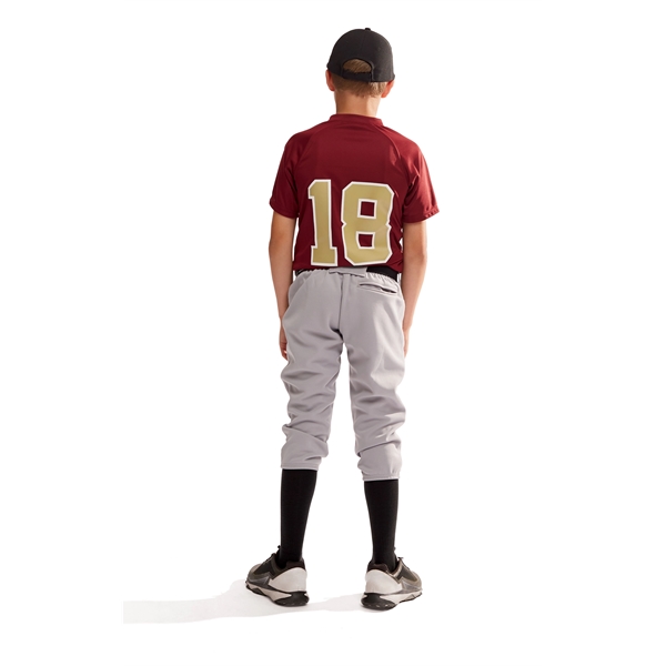 Youth Attain Wicking Two-Button Baseball Jersey with 100% polyester wicking knit.... from ASI 37461 Augusta Sportswear
