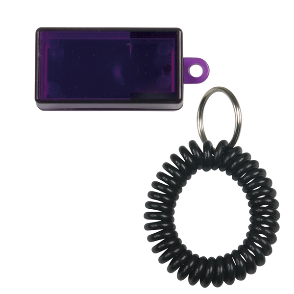 Two tone clicker with key ring and armband.... from ASI 54040 Fey Promo / Mi Line by Fey