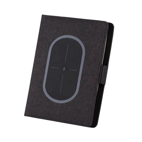 Arlington portfolio with a wireless charging pad on the front cover,... from ASI 88060 Snugz/USA Inc / Sweda®