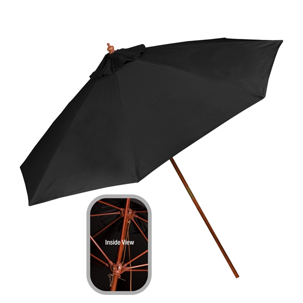 9' Wooden Market Umbrella; durable wooden frame, with a stylish &... from ASI 76730 Peerless Umbrella Co Inc