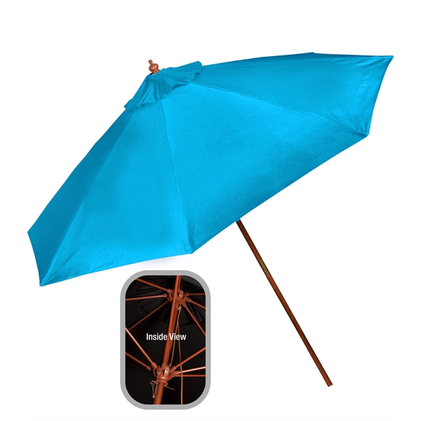 9' Wooden Market Umbrella; durable wooden frame, with a stylish &... from ASI 76730 Peerless Umbrella Co Inc