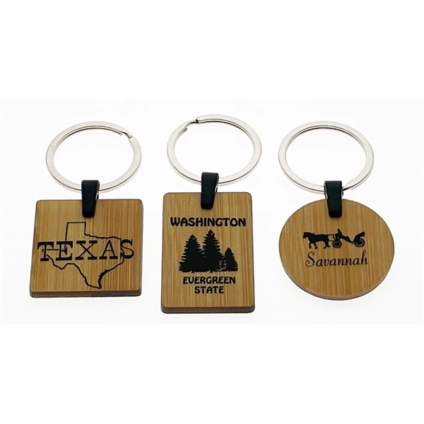 These Bamboo made Key Tags are available in 3 shapes.... from ASI 40610 Perry Blackburne Inc