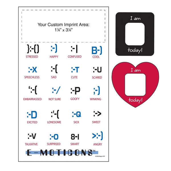 6"H x 3.5"W mood indicator magnet with heart shaped frame.... from ASI 54040 Fey Promo / Magna-Tel by Fey
