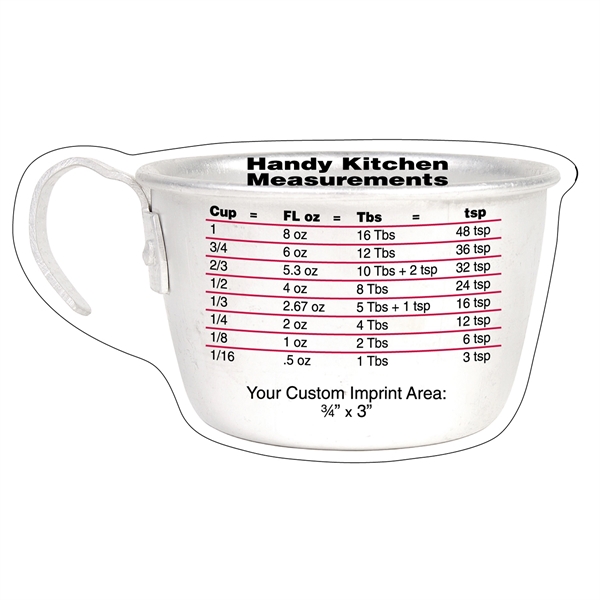 White flexible magnet with 20 mil thickness, measuring cup shape and... from ASI 54040 Fey Promo / Magna-Tel by Fey