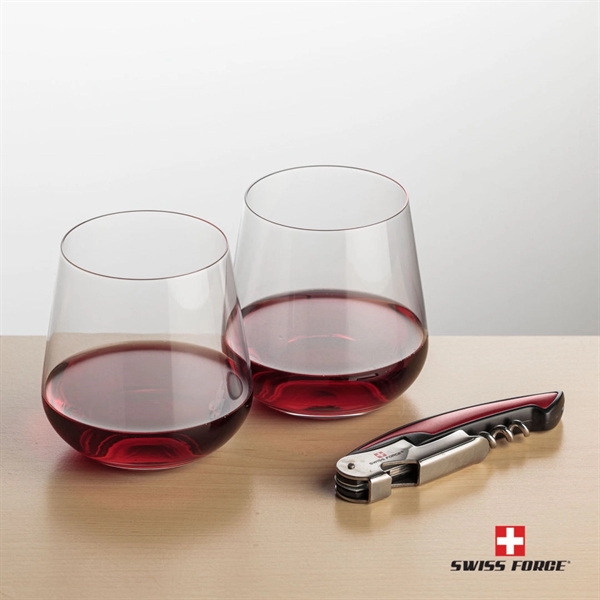 Giftset includes 2 Howden Stemless wine glasses and Swiss Force® Impressive... from ASI 84592 St Regis Group