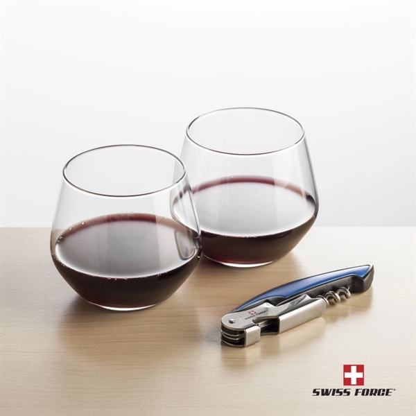 Giftset includes 2 Manddelay stemless wine glasses and Swiss Force® Impressive... from ASI 84592 St Regis Group