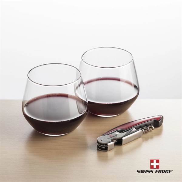 Giftset includes 2 Manddelay stemless wine glasses and Swiss Force® Impressive... from ASI 84592 St Regis Group