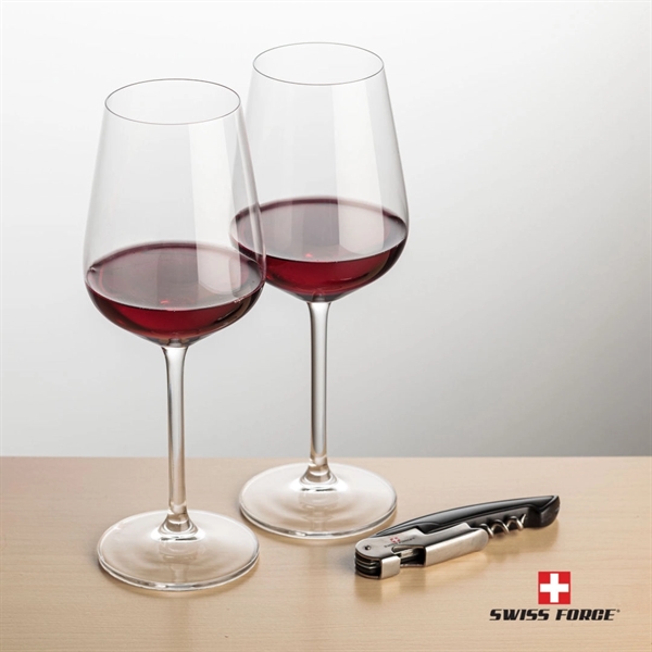 Giftset includes 2 Elderwood Stemmed wine glasses and Swiss Force® Impressive... from ASI 84592 St Regis Group
