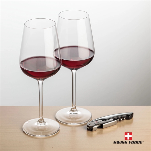 Giftset includes 2 Elderwood Stemmed wine glasses and Swiss Force® Impressive... from ASI 84592 St Regis Group
