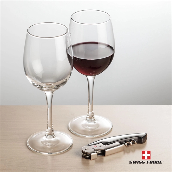 Giftset includes 2 Connoisseur Stemmed wine glasses and Swiss Force® Impressive... from ASI 84592 St Regis Group