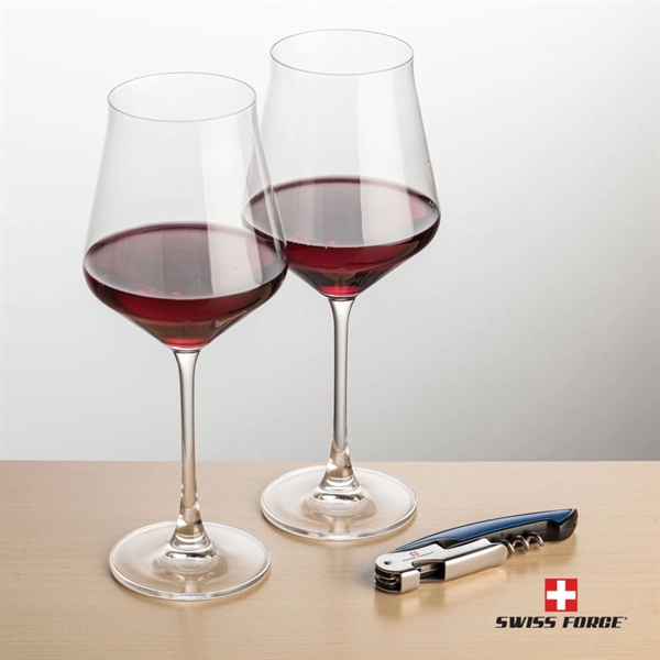 Giftset includes 2 Bretton Stemmed wine glasses and Swiss Force® Impressive... from ASI 84592 St Regis Group