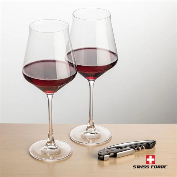 Giftset includes 2 Bretton Stemmed wine glasses and Swiss Force® Impressive... from ASI 84592 St Regis Group