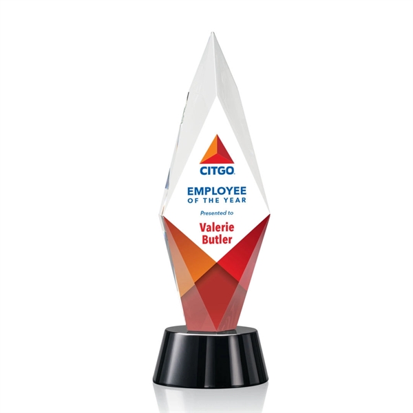 Breathtakingly beveled, this arrowhead-shaped award is mounted on a stunning round... from ASI 84592 St Regis Group / St Regis