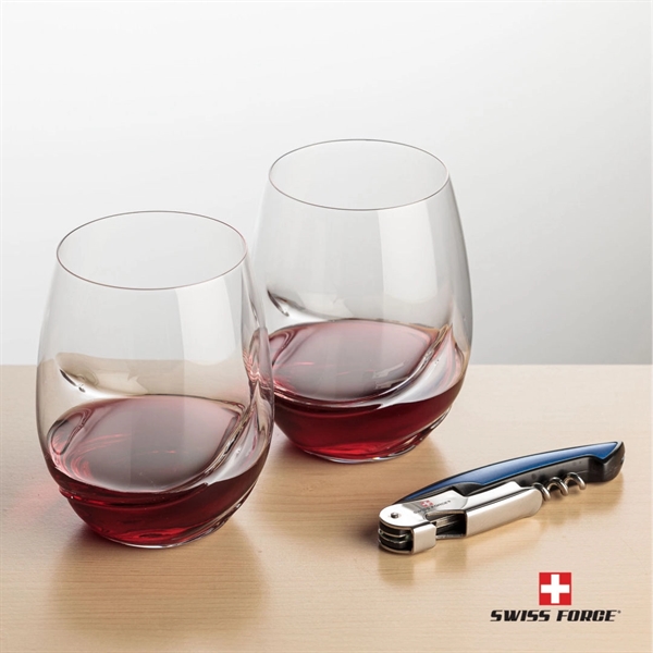 Giftset includes 2 Bartolo stemless wine glasses and Swiss Force® Impressive... from ASI 84592 St Regis Group