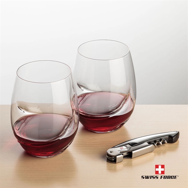 Giftset includes 2 Bartolo stemless wine glasses and Swiss Force® Impressive... from ASI 84592 St Regis Group