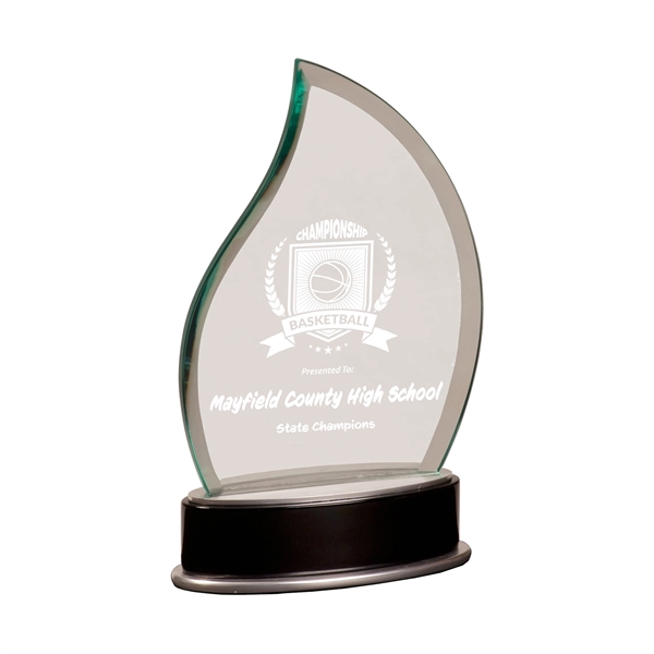 8 3/4" Jade Flame Metro Glass Award... from ASI 74601 Calico