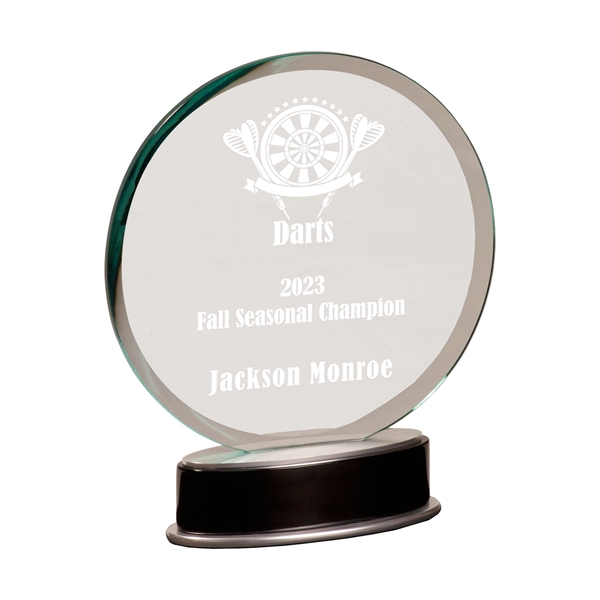 9" Jade Round Metro Glass Award... from ASI 74601 Calico