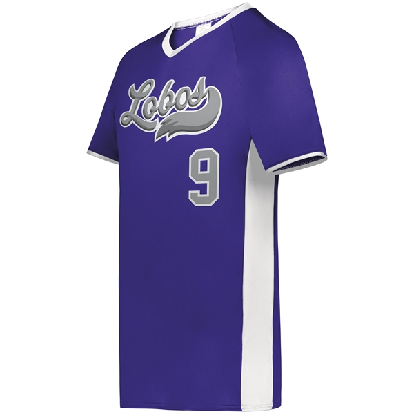 Youth Cutter+ V-Neck Jersey with 96% polyester/4% spandex interlock smooth knit.... from ASI 37461 Augusta Sportswear