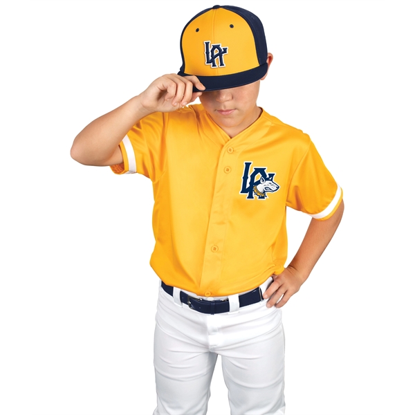 Youth Cutter+ Full Button Baseball Jersey with 96% polyester/4% spandex lightweight... from ASI 37461 Augusta Sportswear