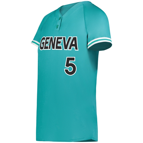 Ladies Cutter+ Henley Jersey with 96% polyester/4% spandex interlock smooth knit... from ASI 37461 Augusta Sportswear