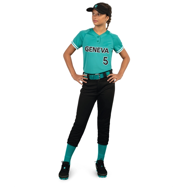 Ladies Cutter+ Henley Jersey with 96% polyester/4% spandex interlock smooth knit... from ASI 37461 Augusta Sportswear