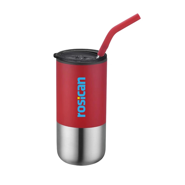 16 oz. Capacity Double Wall  Stainless Steel Tumbler with reusable... from ASI 30112 ACE Products