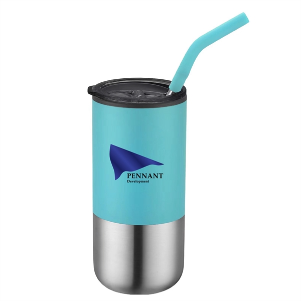 16 oz. Capacity Double Wall  Stainless Steel Tumbler with reusable... from ASI 30112 ACE Products