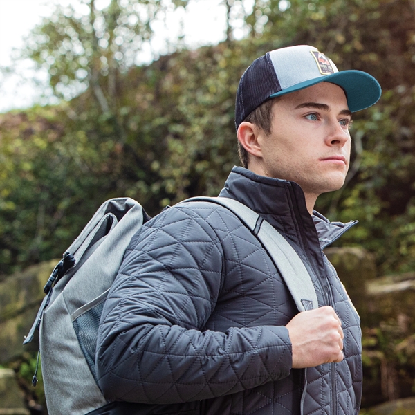 Trucker Snapback Cap with a poly/cotton blend and pro-stitched finish.... from ASI 37461 Augusta Sportswear / Pacific Headwear