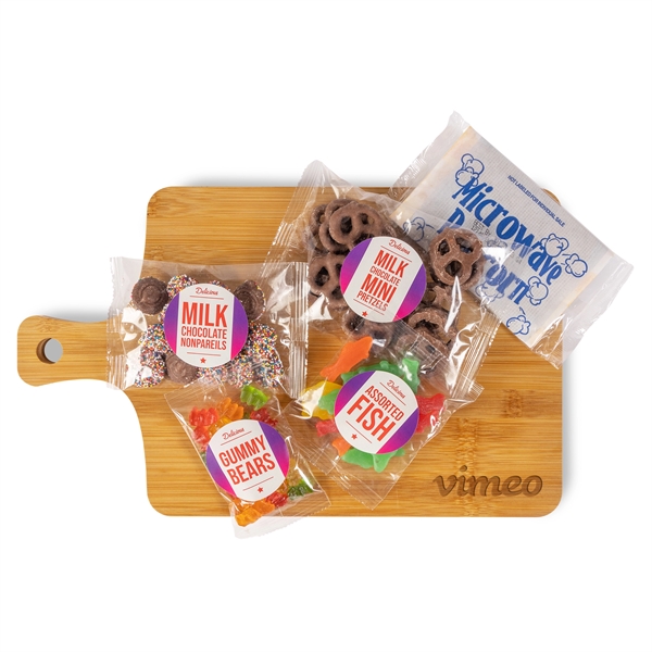 Charcuterie Board with candy and chocolate pretzels... from ASI 44900 NC Custom (CI/Lanco) / Chocolate Inn