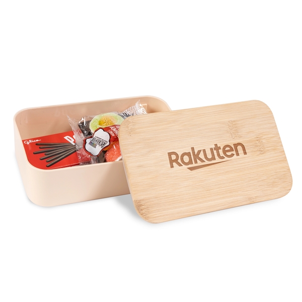 Bamboo Lid Bento Box Candy And Snacks Gift Set... from ASI 44900 NC Custom (CI/Lanco) / Lanco